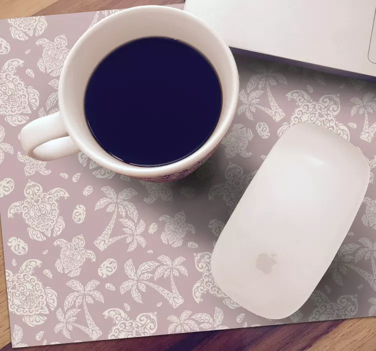 ハワイのカメとヤシの木のマウスパッド - TENSTICKERS