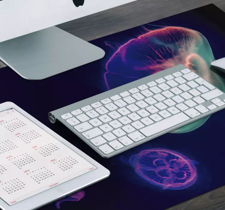 色とりどりのクラゲの魚のマウスパッド - TENSTICKERS