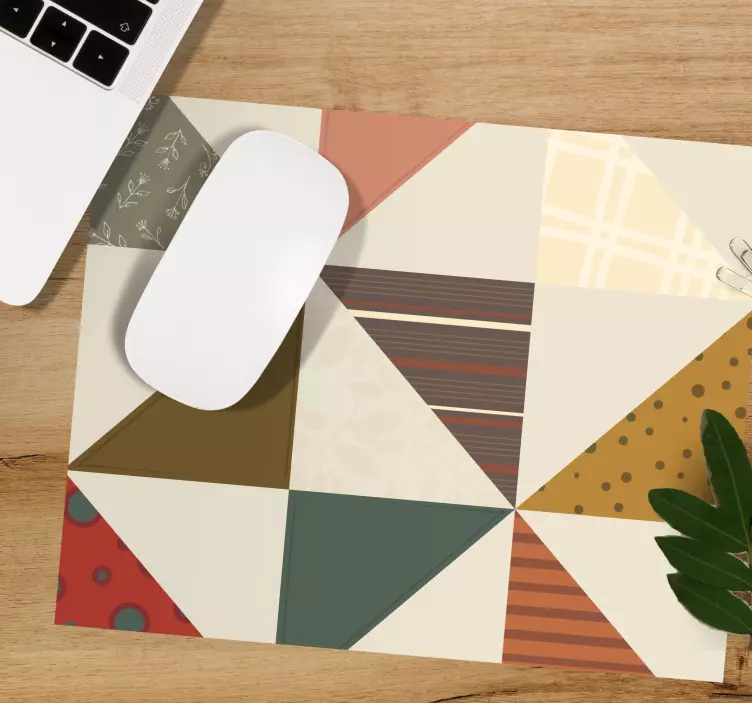 パッチワーク三角パターンマウスパッドパターン - TENSTICKERS