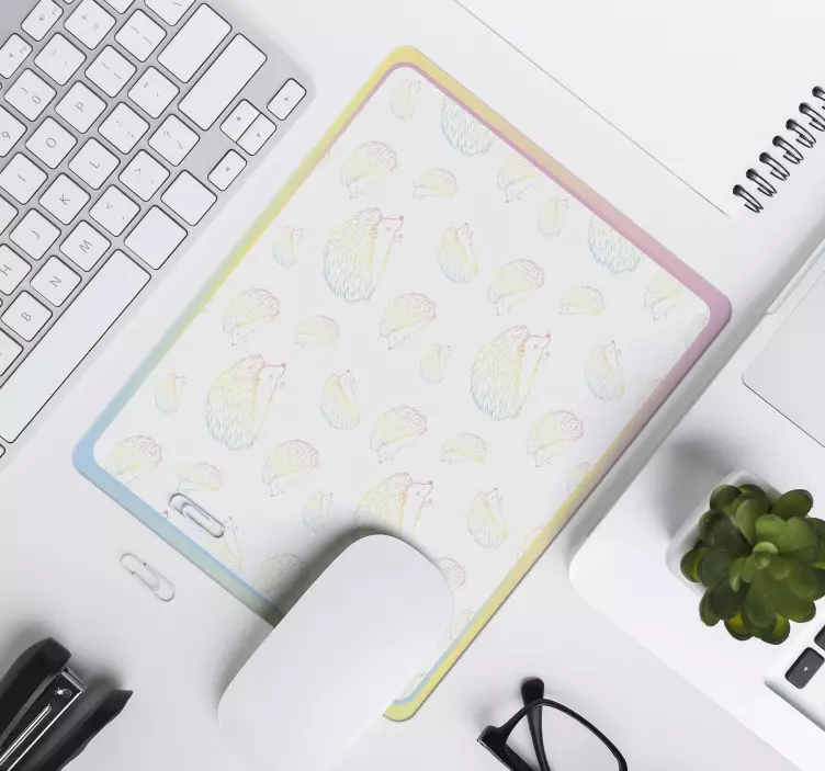 ハリネズミのマウスパッドのラインに夜明けのヤマアラシ - TENSTICKERS