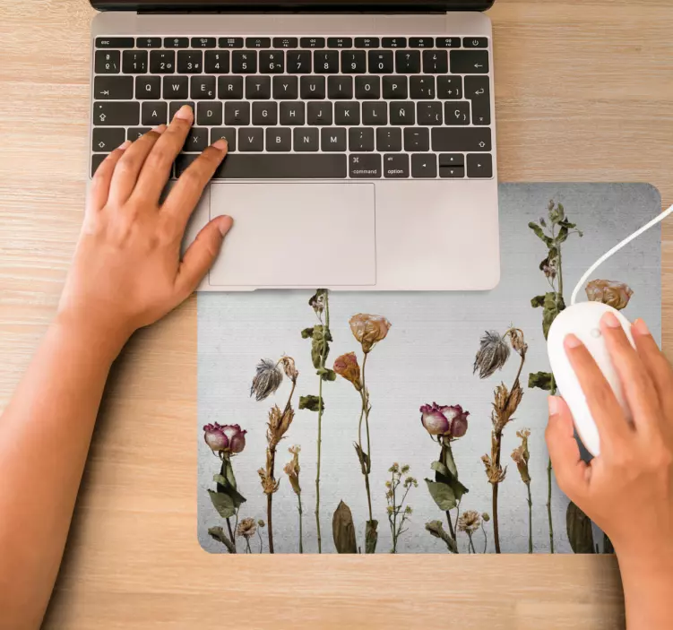 スカンジナビアスタイルの乾いた植物のマウスパッド - TENSTICKERS