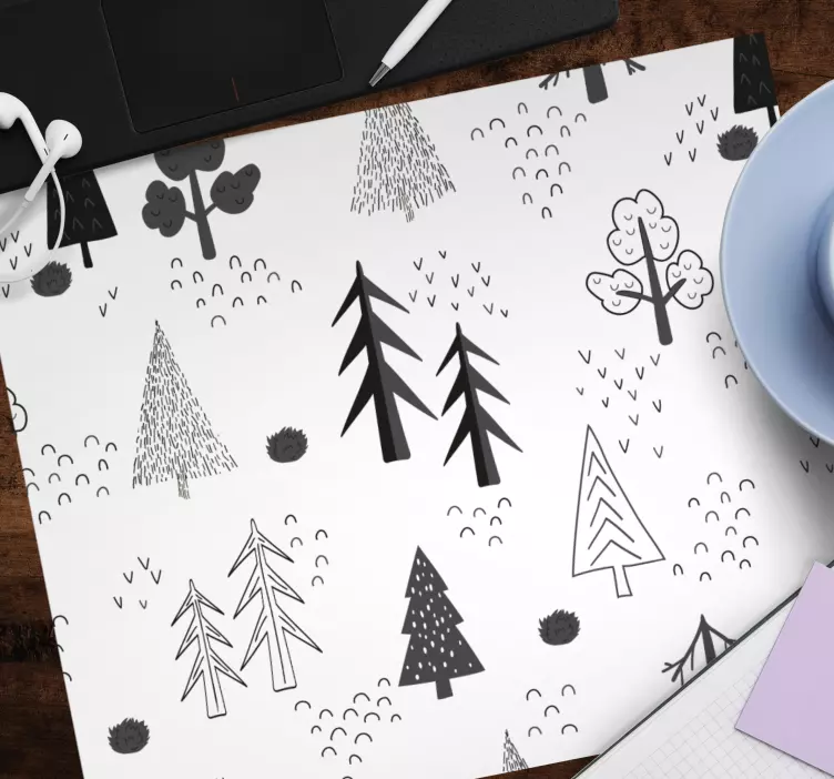 最小限の木の北欧スタイルのオリジナルのマウスパッド - TENSTICKERS