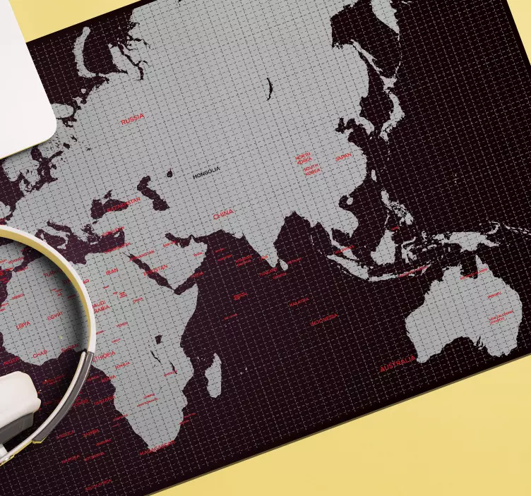 世界地図世界地図マウスパッド - TENSTICKERS