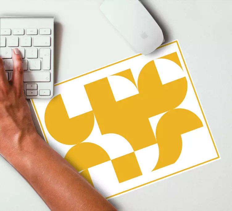 黄色の幾何学模様のオリジナルマウスパッド - TENSTICKERS