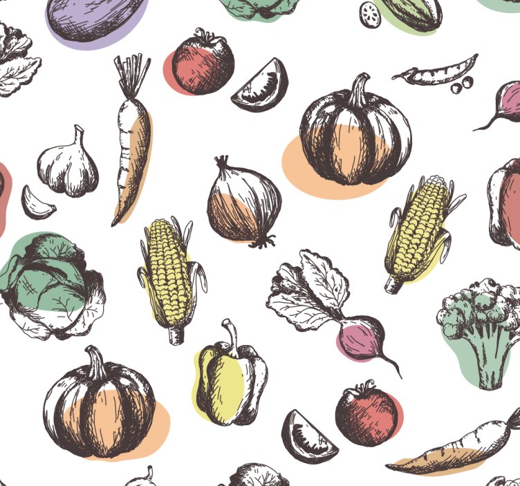 キッチン ロール スクリーン 食材柄 レトロスタイル - TENSTICKERS