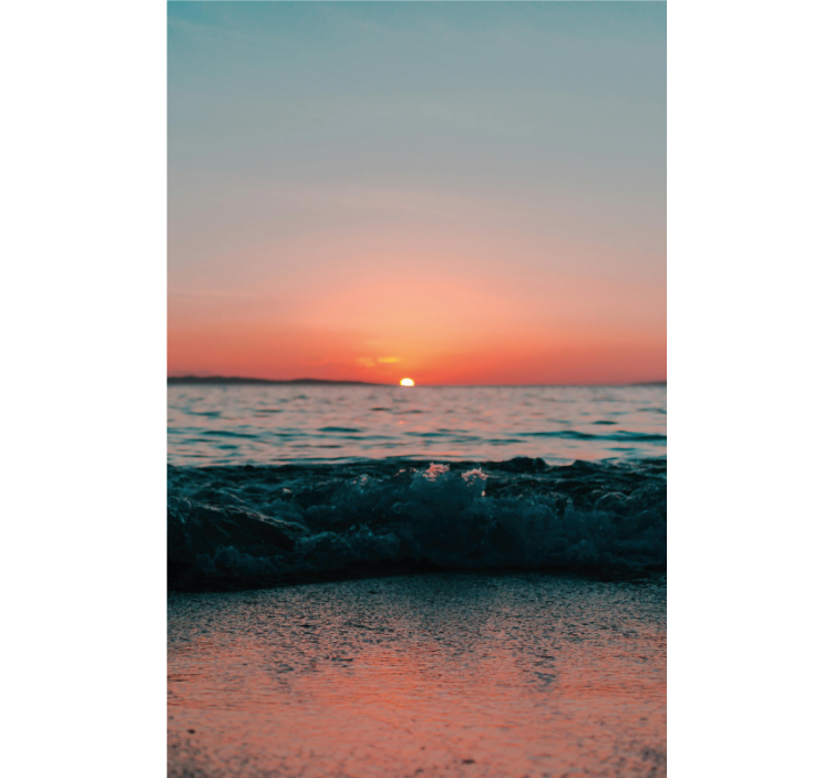 浴室 ブラインド ビーチの夕日 - TENSTICKERS