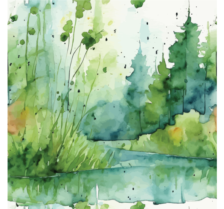 浴室 ブラインド 抽象的な湿地 - TENSTICKERS