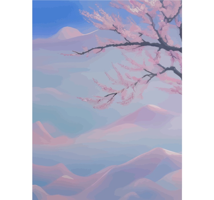 浴室 ブラインド 禅の桜の花の枝 - TENSTICKERS