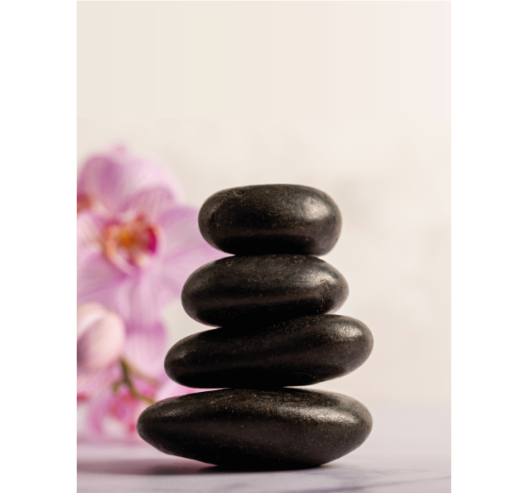 浴室 ブラインド ゼンの竹とピンクの蘭 - TENSTICKERS