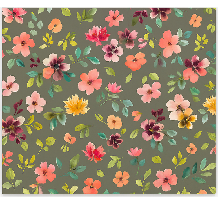 キッチン ロール スクリーン 鮮やかな水彩画の花 - TENSTICKERS