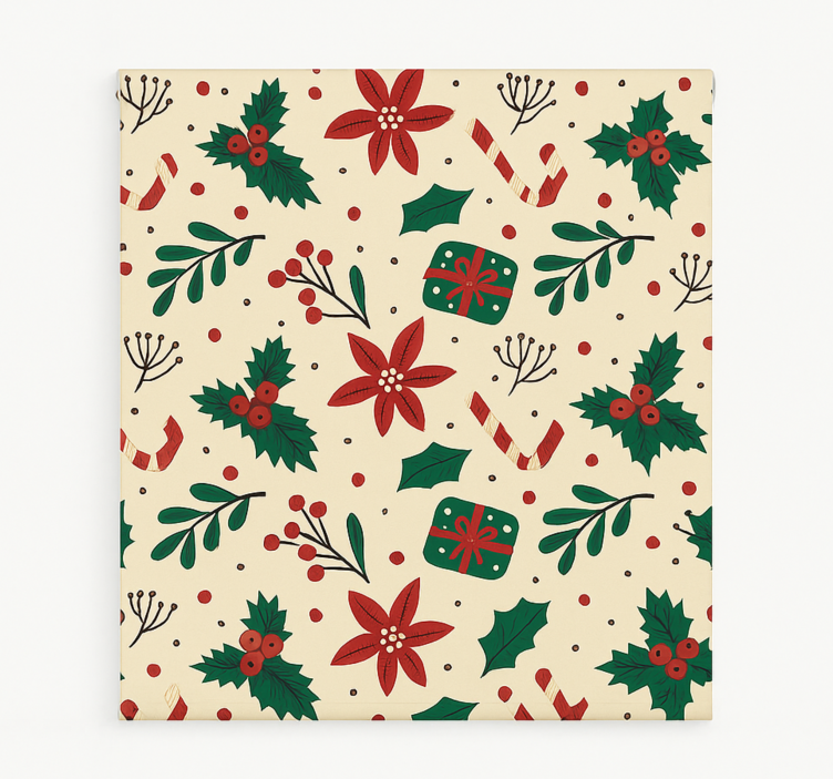 リビング カーテン ブラインド 赤い装飾の森 - TENSTICKERS