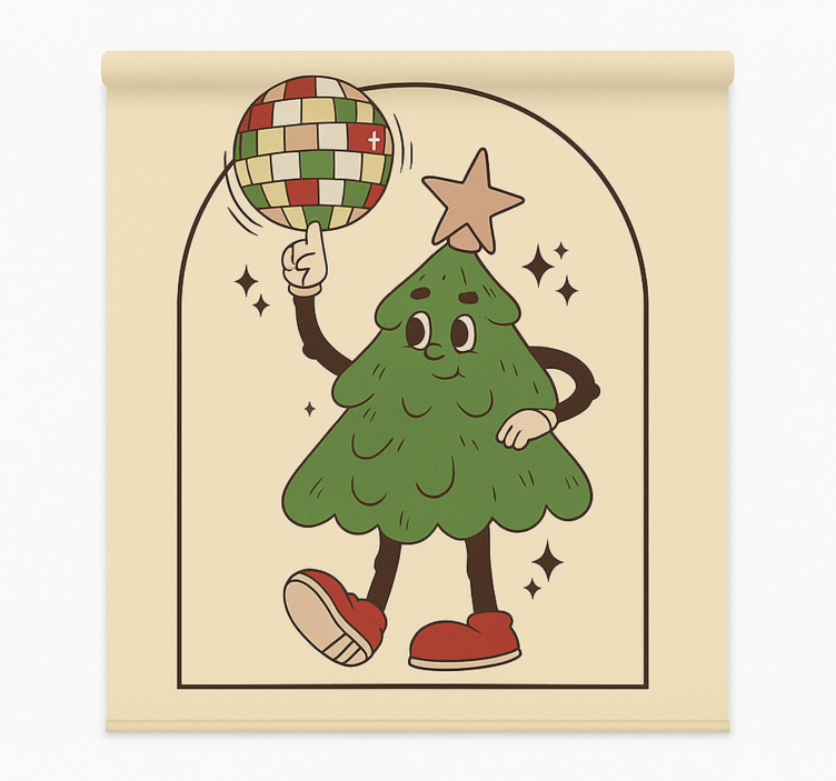 リビング カーテン ブラインド グルーヴィーなディスコツリー - TENSTICKERS