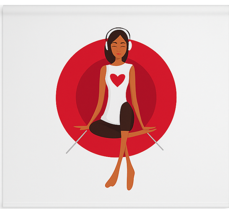 ブラインド テンネージャールーム 音楽を聴いている女の子 - TENSTICKERS