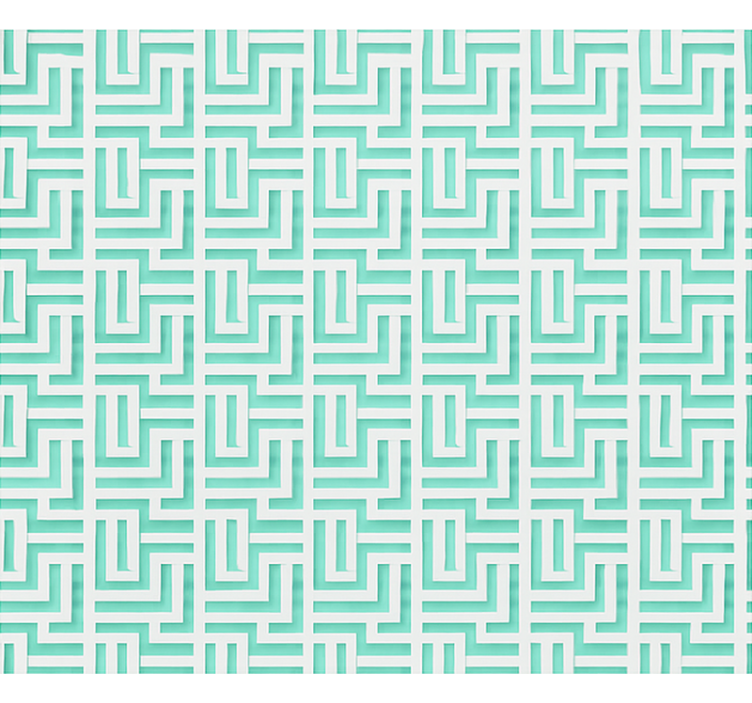 ダイニングルーム ブラインド 青い幾何学的な正方形の効果 - TENSTICKERS