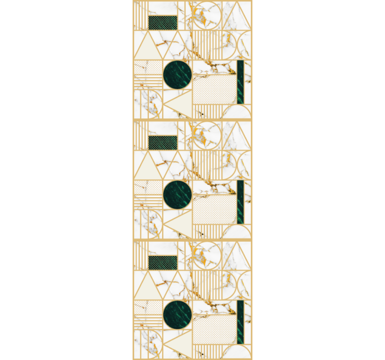 ブラインド オフィス ホワイトマーブル幾何学 - TENSTICKERS