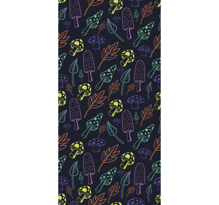 ロールスクリーンオシャレカラフルなきのこ柄 - TENSTICKERS