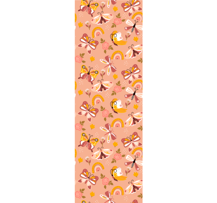 ロール スクリーン オシャレ 蝶と虹のボヘミアン柄 - TENSTICKERS