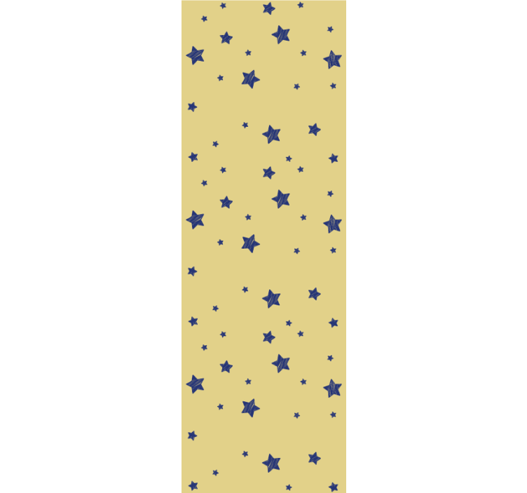 ロール スクリーン オシャレ 青い星と黄色い背景 - TENSTICKERS