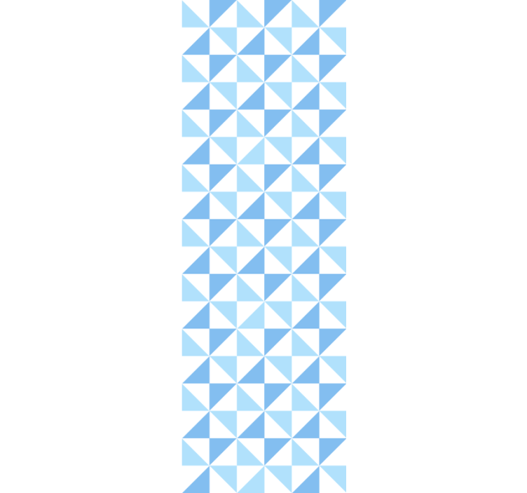 ロール スクリーン オシャレ 水色の三角模様 - TENSTICKERS