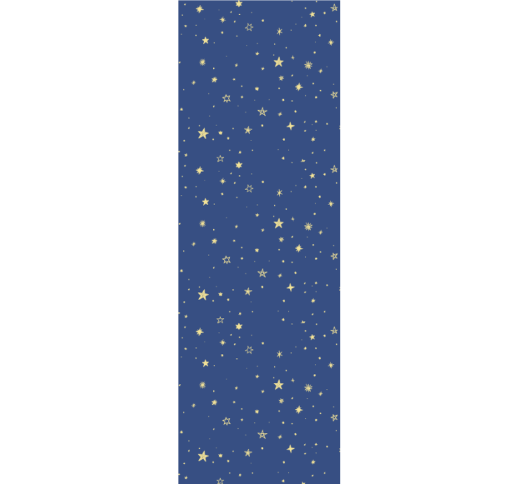 ロール スクリーン オシャレ 青い背景の金色の星 - TENSTICKERS