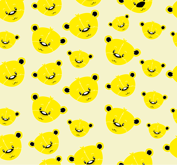 ブラインド 黄 かわいいクマ柄 - TENSTICKERS
