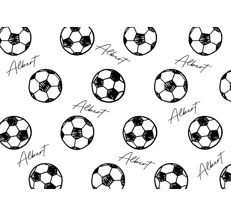 ブラインド 白 名前入りサッカーボール - TENSTICKERS