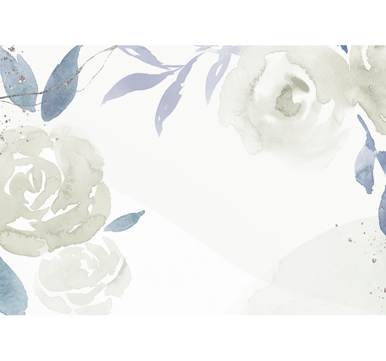 ブラインド 白 花柄装飾アートイラスト - TENSTICKERS