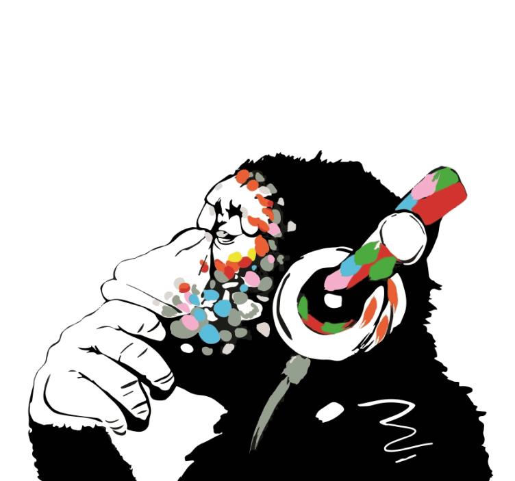リビング カーテン ブラインド モノ バンクシー 音楽 - TENSTICKERS