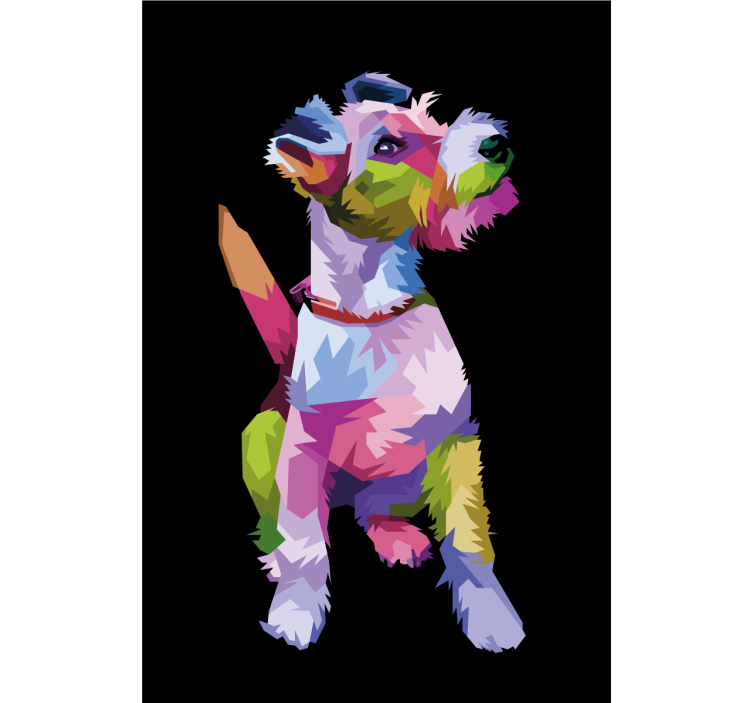 リビング カーテン ブラインド 幾何学的な動物 フォックステリア - TENSTICKERS