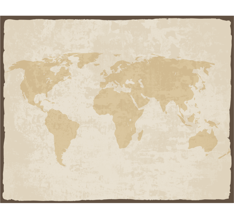 リビング カーテン ブラインド ヴィンテージホワイトとベージュの世界地図 - TENSTICKERS