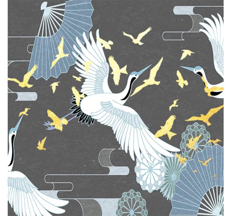 リビング カーテン ブラインド 東洋の鳥 - TENSTICKERS
