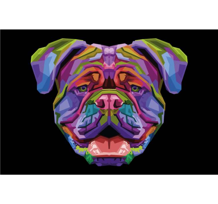 リビング カーテン ブラインド カラフルな現代の犬 - TENSTICKERS