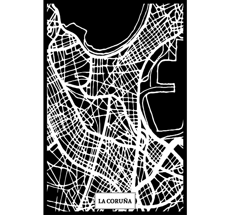 リビング カーテン ブラインド コルーニャの地形図 - TENSTICKERS