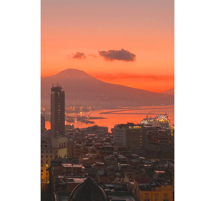 リビング カーテン ブラインド ナポリの夕日 - TENSTICKERS