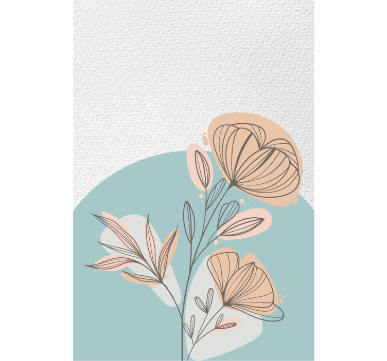 リビング カーテン ブラインド 花の絵画 - TENSTICKERS
