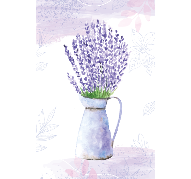 リビング カーテン ブラインド ラベンダーの花瓶 - TENSTICKERS