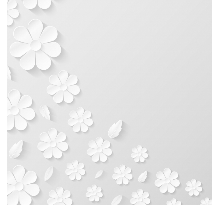 ブラインド 白 ホワイトペーパーフラワーバックグラウンド - TENSTICKERS