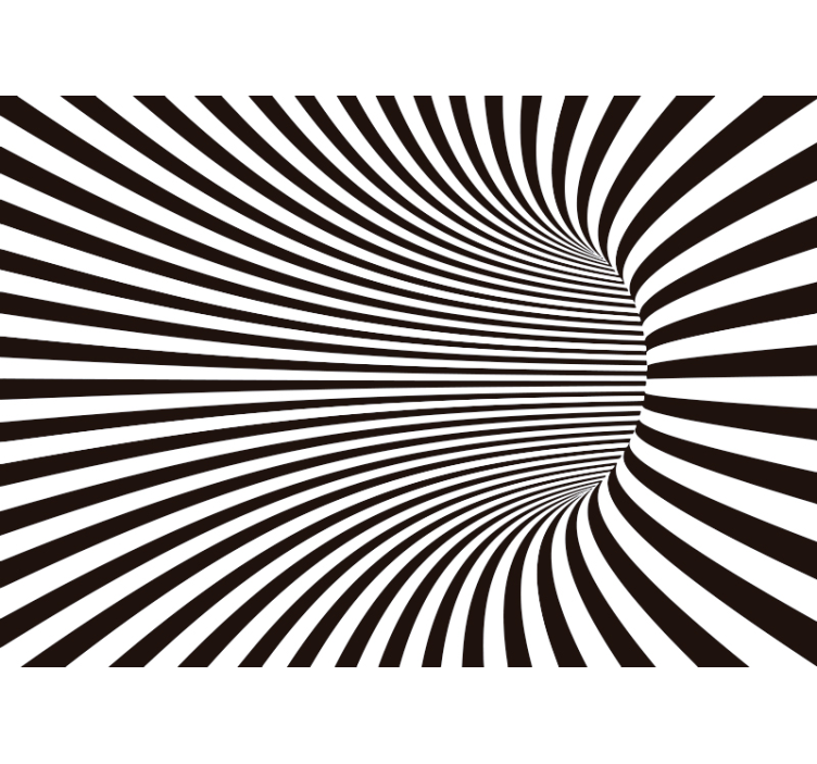 ロール スクリーン 黒 モノクロ 3dトンネル壁紙 - TENSTICKERS