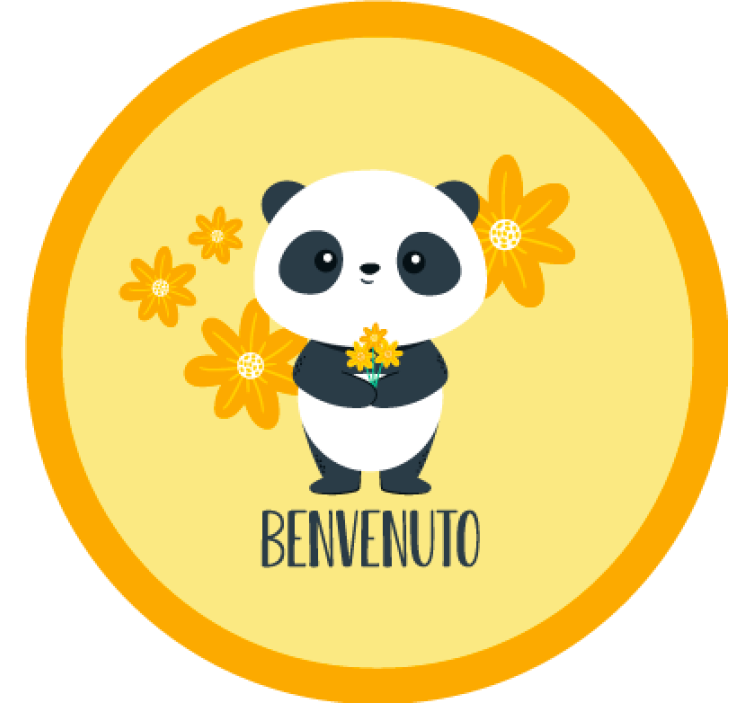 ブラインド 黄 パンダようこそ私の部屋へ - TENSTICKERS