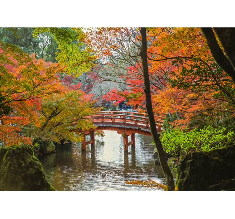 リビング カーテン ブラインド 日本庭園の森 - TENSTICKERS