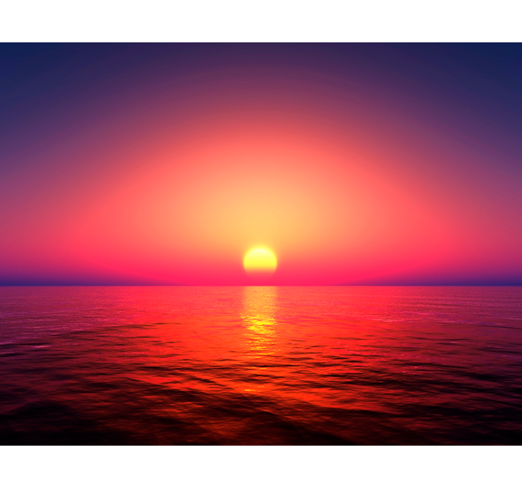 リビング カーテン ブラインド 海の夕焼けのフォトムーア - TENSTICKERS