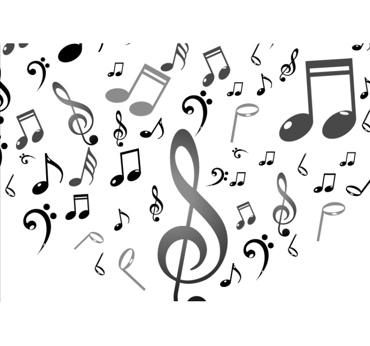 リビング カーテン ブラインド 音楽の音符 - TENSTICKERS