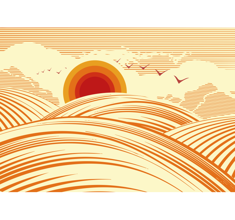 リビング カーテン ブラインド 70年代の風景 - TENSTICKERS