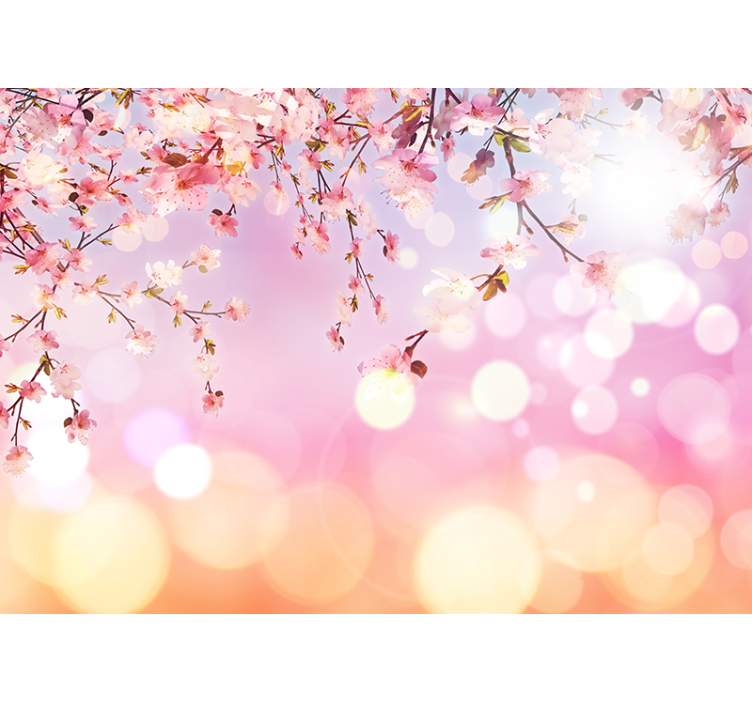 リビング カーテン ブラインド 桜の花 3d - TENSTICKERS