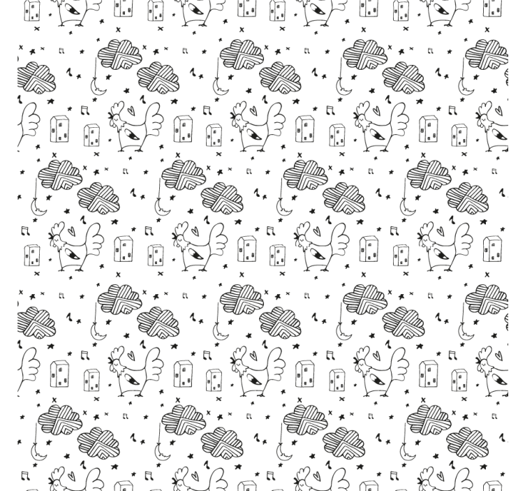 リビング カーテン ブラインド 白黒の鶏 ノルディックスタイル - TENSTICKERS