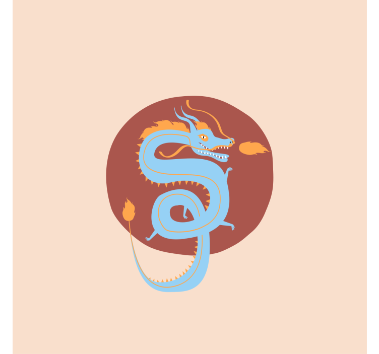 リビング カーテン ブラインド ライトブルードラゴン - TENSTICKERS