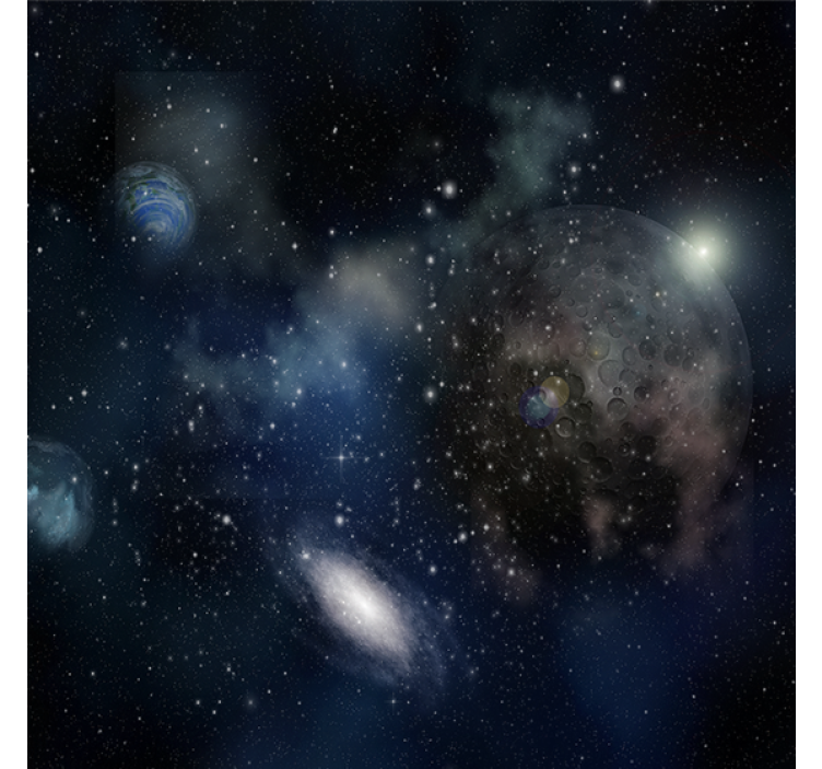 リビング カーテン ブラインド 宇宙と惑星の美しい眺め - TENSTICKERS