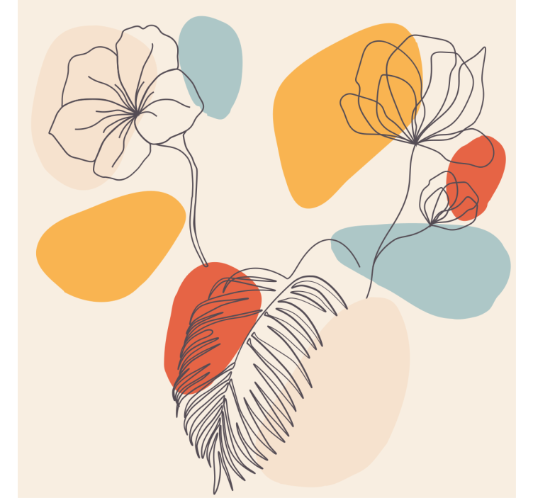 リビング カーテン ブラインド 植物の壁アート - TENSTICKERS