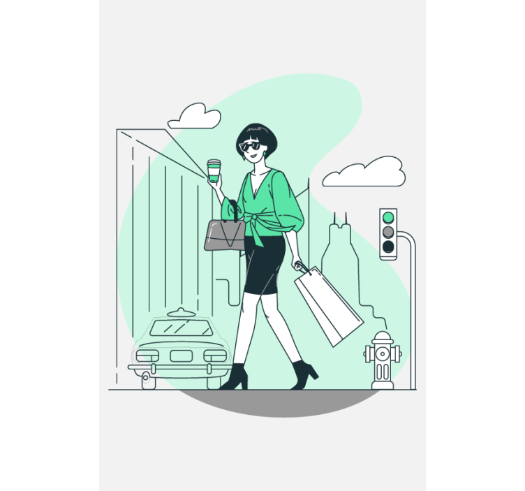 ブラインド テキスト付き スタイリッシュな都会生活 - TENSTICKERS