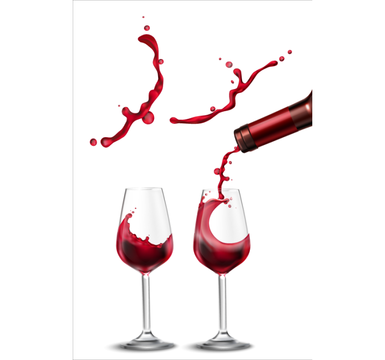 ワインのグラス楽しいダイニングルームブラインド - TENSTICKERS